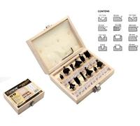 SET FRESE A LEGNO PER PANTOGRAFO 8 mm 12 PEZZI IN VALIGETTA DI LEGNO