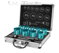 SET FRESE A TAZZA TRAPANO SUPPORTO 2 ATTACCHI 12pz FRESA METALLO TOTAL