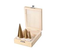 SET FRESE CONICHE ALLARGAFORO 3pz A GRADINO HSS TITANIO 4-32mm SCALINO CONICO