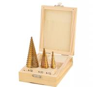 SET FRESE FRESA CONICA PER METALLO PLASTICA ALLARGA FORI A SCALINO HSS TITANIO