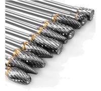 Set frese rotanti tungsteno inclusi 10 pz, Dremel, incisione, lucidatura, tag...