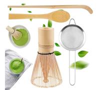 Set Frusta Matcha Sporgo: Set di 4 accessori giapponesi per cerimonia del tè Matcha, paletta tradizionale, frusta da tè in bambù, cucchiaino da tè, colino da tè, frusta Matcha per cerimonia del tè