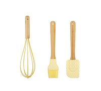 KASANOVA Set Frusta, spatola e Pennello Giallo in Silicone