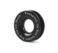 Set fune sintetica for verricello, grillo morbido con capacità di 41.000 libbre + anello recupero for camion, ATV, UTV, marina (nero)(Black Ring With Rope)