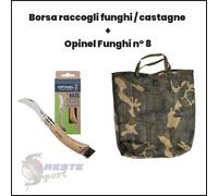 SET FUNGHI CASTAGNE BORSA RETE + OPINEL - IDEA REGALO