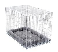 Set Gabbia per cani Double Door e cuscino per trasportini - L89 x P60 x H66 cm