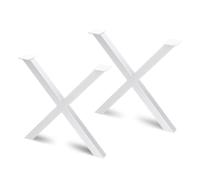 Set Gambe Cross per Tavolo H695 Verniciato Bianco Acciaio Emuca