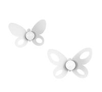 set ganci a forma di farfalla butterfly 2pz Bianco in Ferro e legno per i pomelli 24x16cm,21x14cm