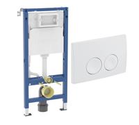 Set Geberit Duofix Basic Element per Wc Muro Con Delta 25 Bianco Hänge-wc Bagno