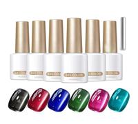 Set gel per unghie - Smalto magnetico in 6 colori, effetto, LED UV a polimerizzazione rapida, lucentezza durevole | Unghie alla per donne, feste, vacanze, matrimoni, Halloween, Natale, au