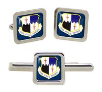 Set Gemelli 52d Fighter Wing USAF Con Polsino Quadrato E Pinza Cravatta