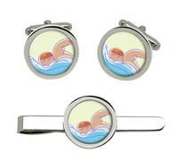 Set Gemelli Da Polso Per Nuoto E Fermacravatta GBP