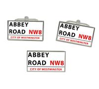 Set Gemelli E Pin Cravatta Rettangolari Abbey Road Street Sign