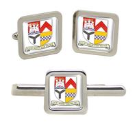Set Gemelli E Spilla Da Cravatta Azzshire (Scozia) Square Cufflinks