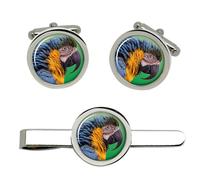 Set Gemelli Macaw Profile E Clip Da Cravatta