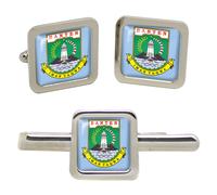 Set Gemelli Quadrati Banten Indonesia E Fermo Cravatta