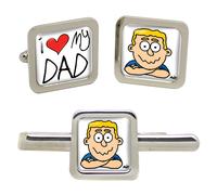 Set Gemelli Quadrati Con Polsino E Fermacravatta I Love My Dad