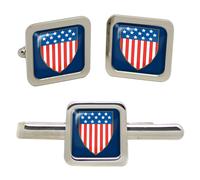 Set Gemelli Stati Uniti Quadrati E Fermacravatta GBP