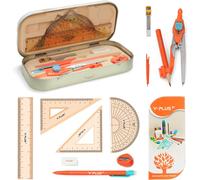 Set Geometria per Studenti, Compasso Goniometro Matematica Con Righelli, Scatola