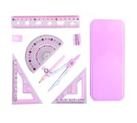 Set geometrica e goniometro, set goniometro - Set di matematica e righello per studenti | Compasso matematico Kit di geometria per principianti con funzioni, righello e altro per uso scolas