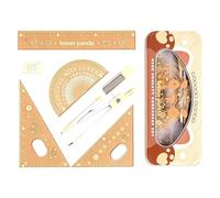 Set geometrico, 7 pezzi multifunzionali, bussola, righello, gomma | Set di righelli e goniometri per scuola, università, liceo, disegno, arte, aula, prova, studenti, bambini, ragazzi e ragazze