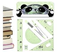 Set geometrico, 7 pezzi multifunzionali, , righello, | Set di righelli e goniometri per scuola, università, liceo, disegno, arte, aula, prova, studenti, bambini, ragazzi e ragazze