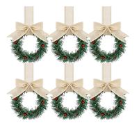 Set ghirlande natalizie - Mini decorazioni per porte artificiali da 6 pezzi 13x4x55 cm, abbellimenti con fiocchi di di bacche, accenti domestici stagionali | per la finestra del mobile