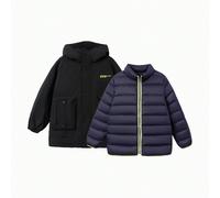 Set giacca imbottita con cappuccio per bambini maschi, calda e protettiva, inverno 2025 7Y,8Y,10Y,5Y,14Y,12Y,13Y,16Y,15YGeometrico,LetterePoliestere,Tessuto intrecciato