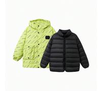 Set giacca imbottita con cappuccio per bambini maschi, calda e protettiva, inverno 2025 7Y,8Y,10Y,5Y,14Y,12Y,13Y,16Y,15YBlocchi di colore,LetterePoliestere,Tessuto intrecciato