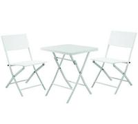 SET GIARDINO "FOLD WHITE" IN RATTAN SINTETICO PP TRE PEZZI 378178