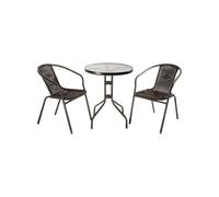 Set giardino in polyrattan - Achille - colore marrone/antracite - 2 posti