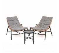 SET GIARDINO POLYRATTAN 2 POSTI CON CUSCINI E TAVOLINO ESTERNO