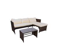 Set Giardino Rattan 4pz - Salotto Modulabile con Tavolo in vetro e cuscini