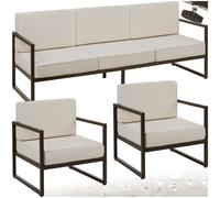 Set giardino salottino divano poltrona mobili 5 persone esterno idrorepellente