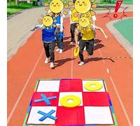 Set gigante da 43 pollici per il gioco del tris, include una plancia da gioco da 43 pollici e 6 pezzi da gioco da 7,8 pollici, sfida interattiva multiplayer, adatto per team building, cooperazione e d