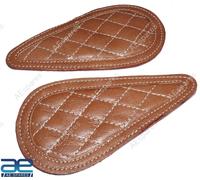 Set ginocchiere serbatoio vera pelle marrone per Royal Enfield Super Meteor 6...
