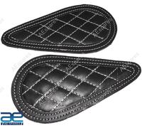Set ginocchiere serbatoio vera pelle nere per Royal Enfield Super Meteor 650 ...
