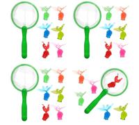 Set Giocattoli Bagno con 4 Strumenti Rete Pesca E 24 Mini Animali - Pesce Rosso Artificiale Acquario Pesci Galleggiante Pesci Falso Pesci con Retino per Giochi Piscina, Giocattoli Acquatici