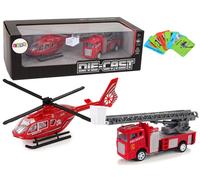 Set giocattoli Camion dei pompieri e elicottero