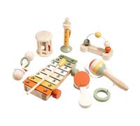 Set giocattoli musicali per bambini in legno per l ' educazione precoce sviluppo sensoriale con puzzle con campanelli per bambini età superiore ai 18 mesi Passeggino musicale da trascinare