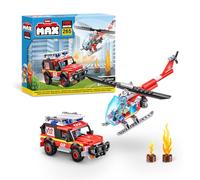 Set giocattolo a sorpresa Soccorso antincendio MAX Adventure, 265 pezzi, con mattoncini da costruzione adatti a bambini dai 5 anni in su per creare veicoli e molto altro