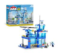 MAX Set giocattolo a sorpresa Stazione di polizia Adventure, 321 pezzi, con mattoncini da costruzione, adatti a bambini dai 5 anni in su per creare veicoli e molto altro
