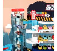 Set Giocattolo Auto con Scivolo a Gravità (Scatola dei colori per | Facile da montare, materiale plastico sicuro, binari multilivello, favorisce l\'immaginazione