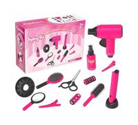 Set giocattolo da parrucchiere, set da 14 pezzi per travestimenti realistici, set per acconciare i capelli delle ragazze, per acconciare, pettinare e acconciare, per casa, all'aperto, in viaggio, in