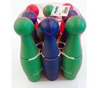 Set Gioco Bowling Plastica per Bambini 9 Birilli H 35 cm + Palla Nuovo in Retina