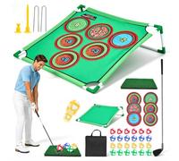 Set Gioco di Golf, Set Golf Mini Battle per Interni ed Esterni Giochi Mini per Bambini Adulti Giochi Giardino con Tappetino Battuta Parete Bersaglio e Strumento Coordinazione e Abilità Golfistiche