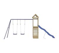 Set Gioco Esterno Legno Pino con Scivolo e Altalena