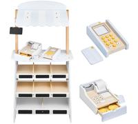 Set Gioco in Legno Mamabrum con Bancarella, Frutta e Verdura, Giocattolo Educativo per Bambini