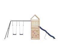 Set Gioco Legno Massello Pino con Scivolo e Altalena Doppia
