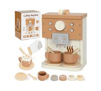 Set gioco macchina del caffè AIYAPLAY Macchina del Caffè Giocattolo in Legno - Con Accessori, Articolato, Multicolore